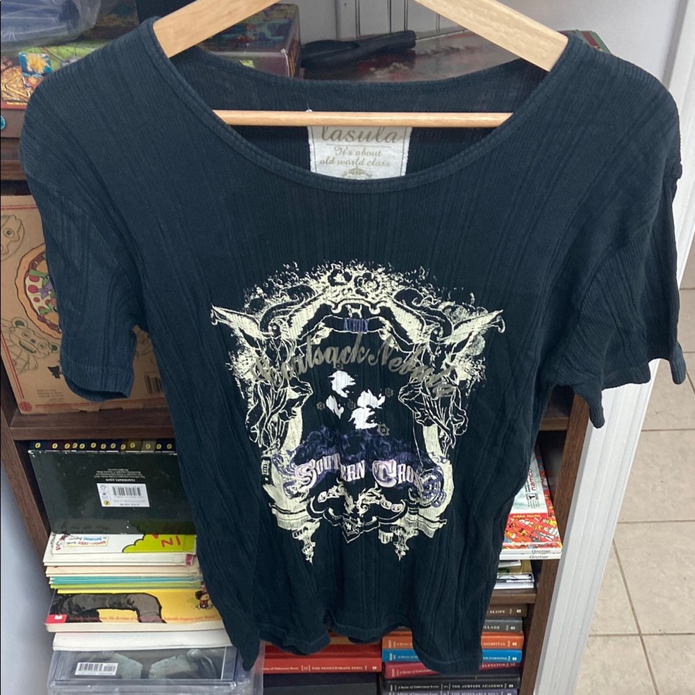 Vintage Japanese Brand Graphic Stretchy Shirt